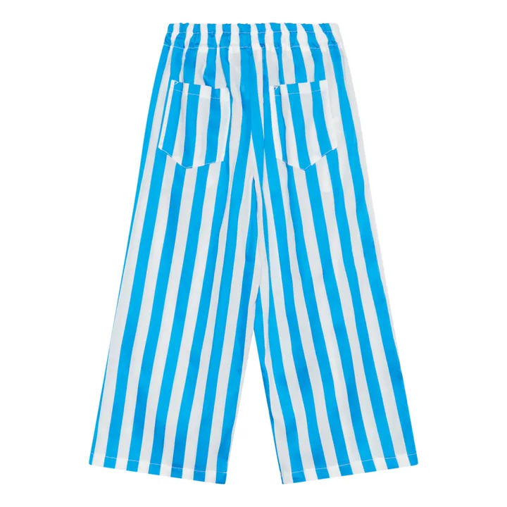 Weekend House Pantalon Rayure Coton Bio | Bleu