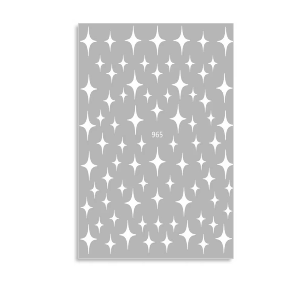(81-tlg. Set) Nagel Sticker Nail Art Tattoo Selbstklebende Winter Aufkleber Sterne - Silber