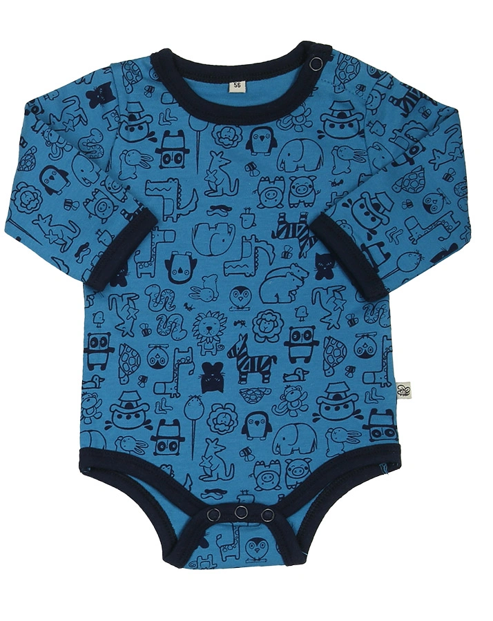 Langarm-Bodies MUSTER MIX 4-er Pack in blau/dunkelblau