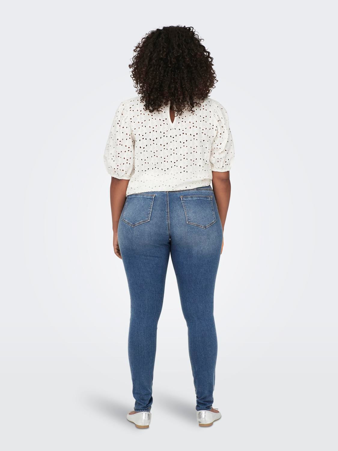 CARSALLY Mittlere Taille Skinny Fit Jeans Medium Blue Denim