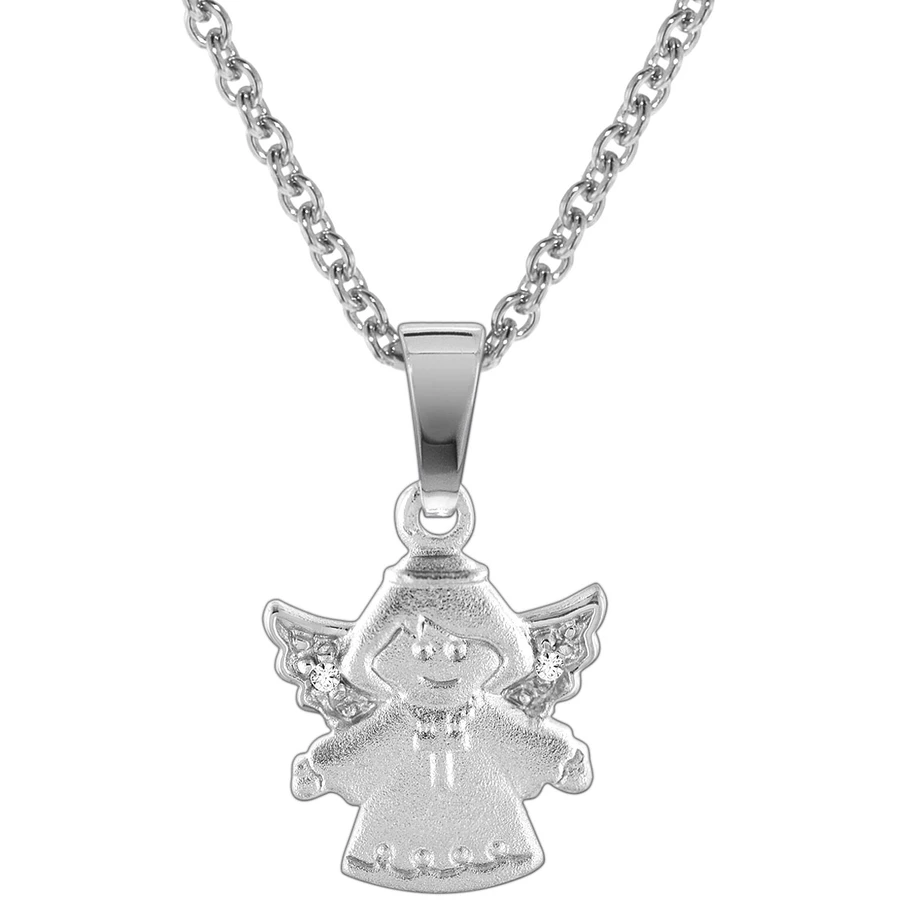 trendor Silberkette mit Engel-Anhänger für Kinder silver