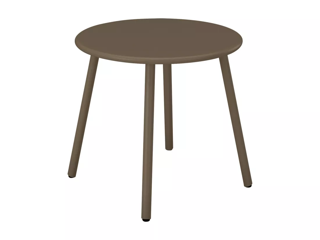 Table d'appoint de jardin en métal ronde - Taupe - MIRMANDE de MYLIA