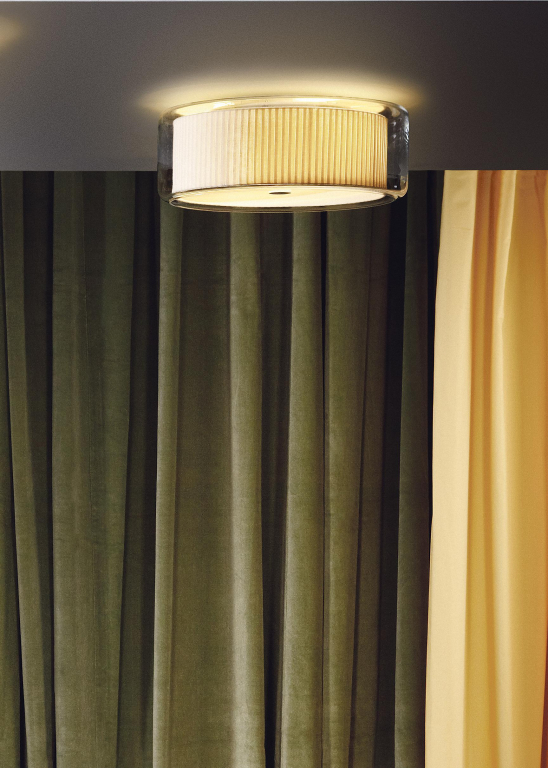 Marset Mercer C plafondlamp Ø44 naturel katoen