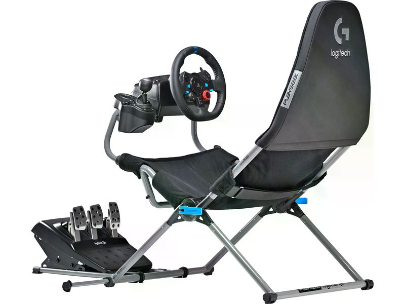 Playseat Challenge X – Logitech G Edition Grau/Schwarz Gaming-Stuhl mit zusammenklappbaren Design
