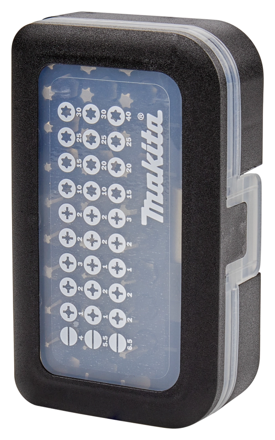 Makita D-30667 31 delige bitset in cassette met riemclip