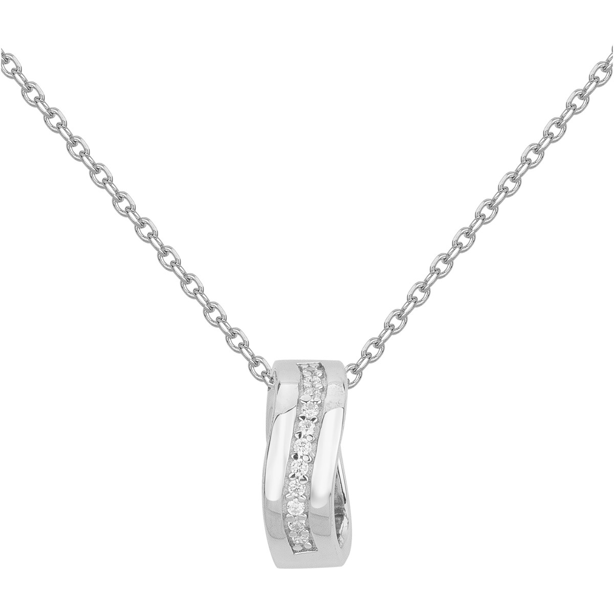 Collier en Argent avec oxyde de zirconium blanc