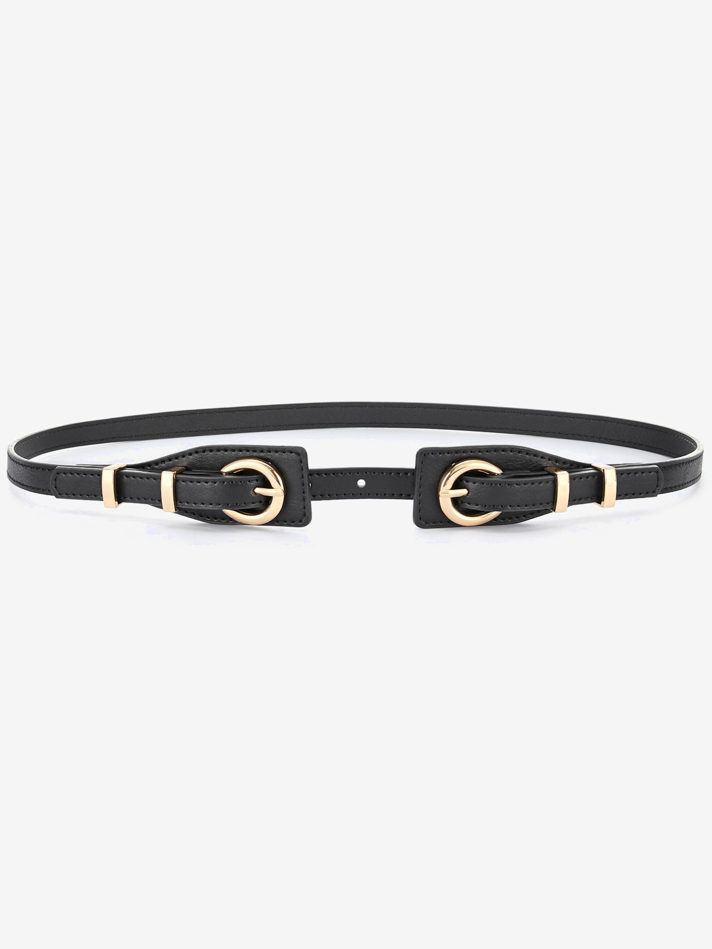Ceinture fine avec boucles métalliques rondes