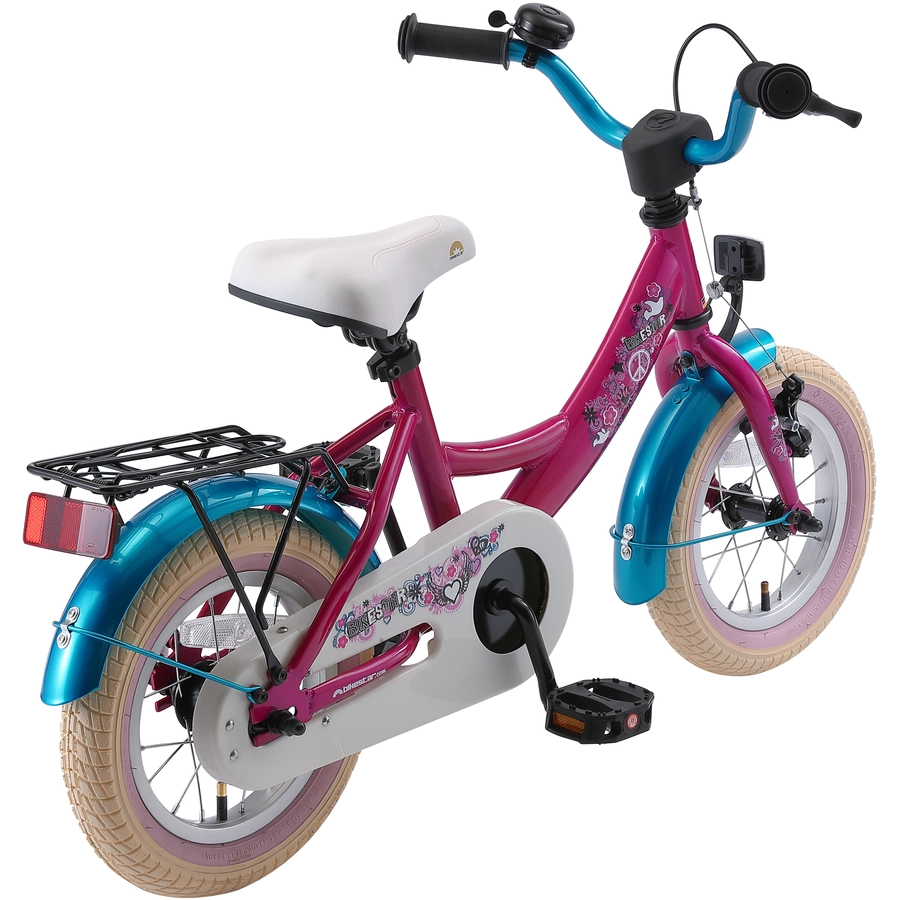 Bikestar Kinderrad 12 Zoll Classic berry, türkis