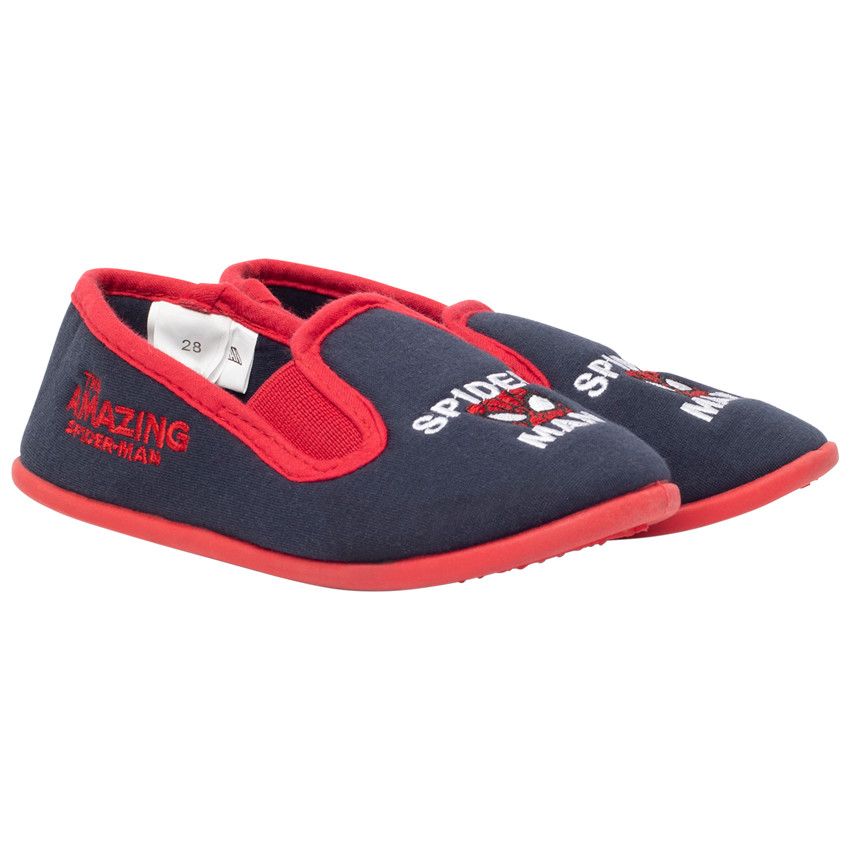 Chaussons bas avec broderies Spiderman pour garçon - Bleu marine