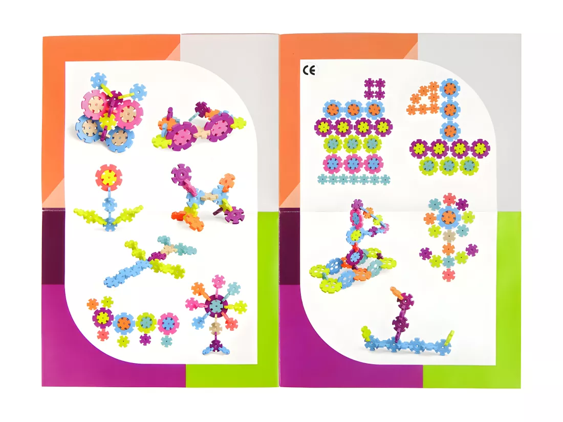 Ensemble de blocs de construction de flocons de neige pour enfants - 52 pièces multicolores
