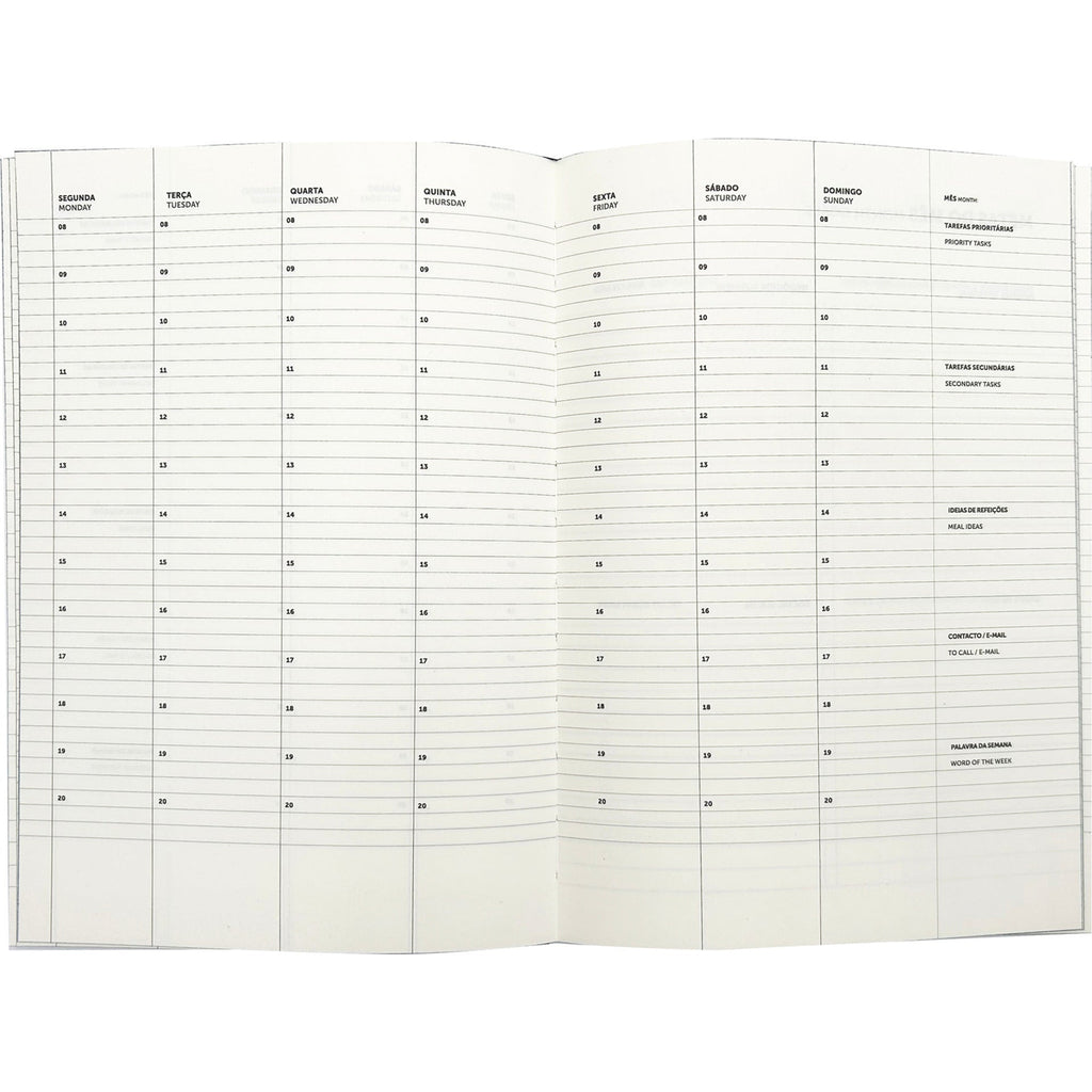Weekly Planner Capa Dura Azul Note!