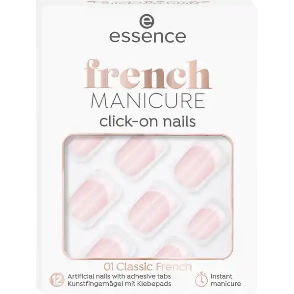 french Manicure click-on nails 01 Classic French