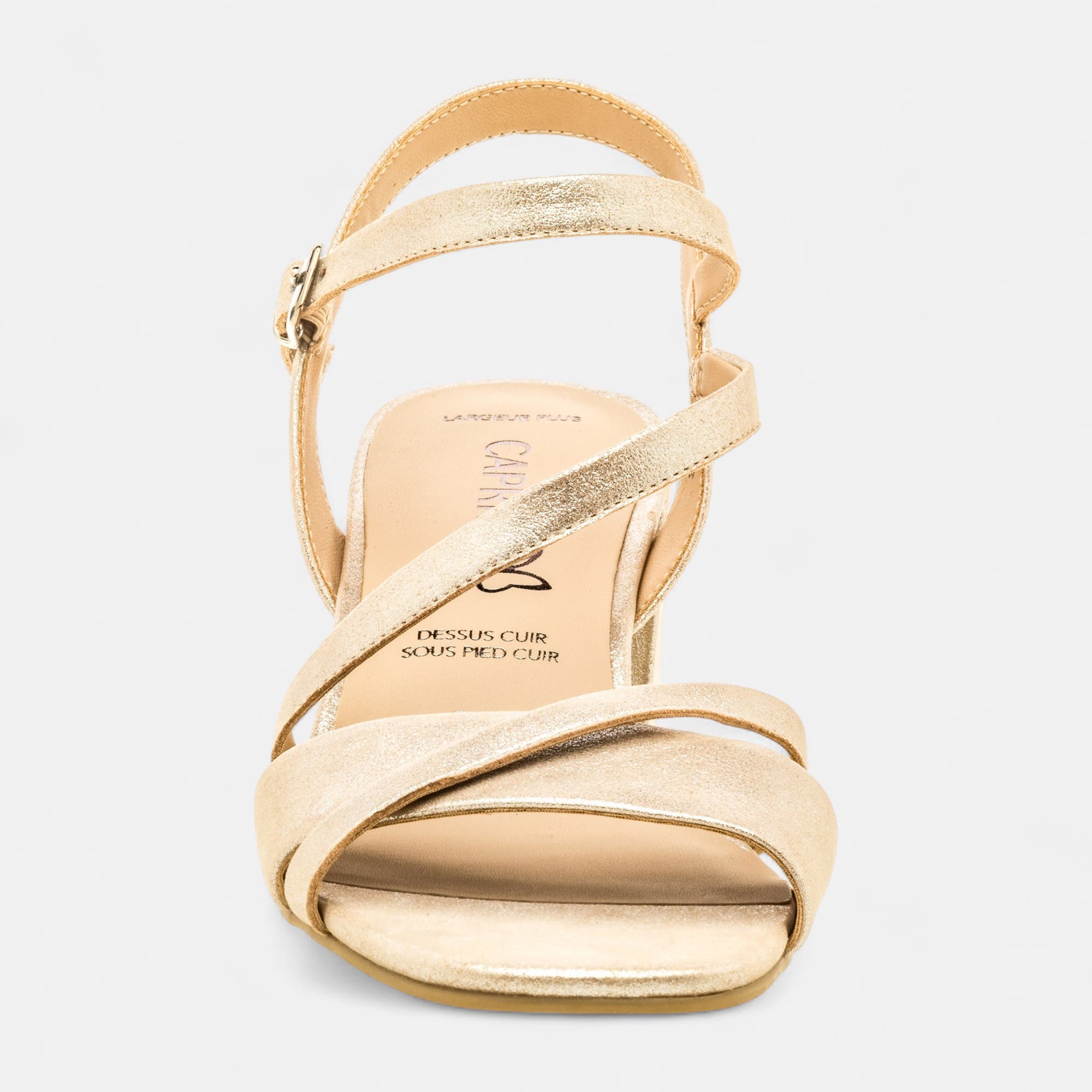 Nu-pieds à talon Femme en cuir or