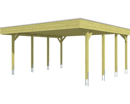 SKAN HOLZ Friesland dubbele carport 557x555 cm met dompelgeïmpregneerd aluminium dak