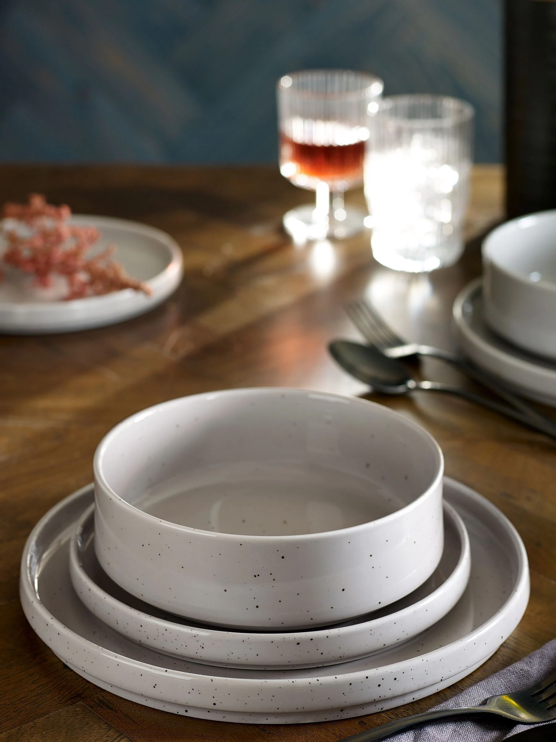 Hayden 12-delig dinerservies met spikkelprint