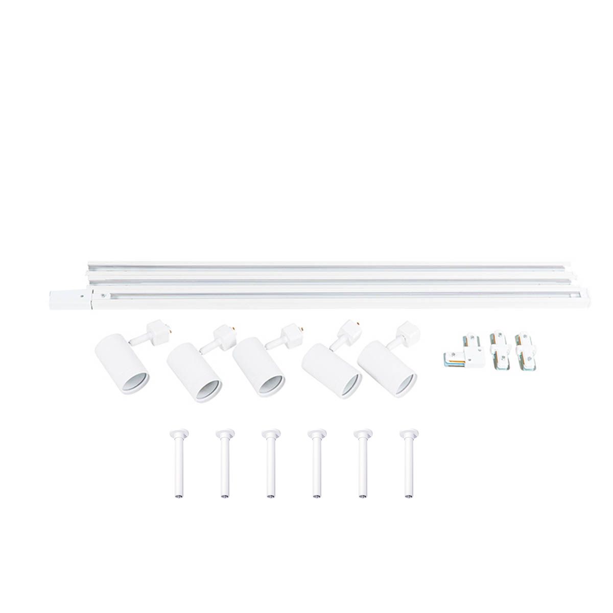Modern hangend railsysteem met 5 spots wit 1-fase - Iconic Jeana