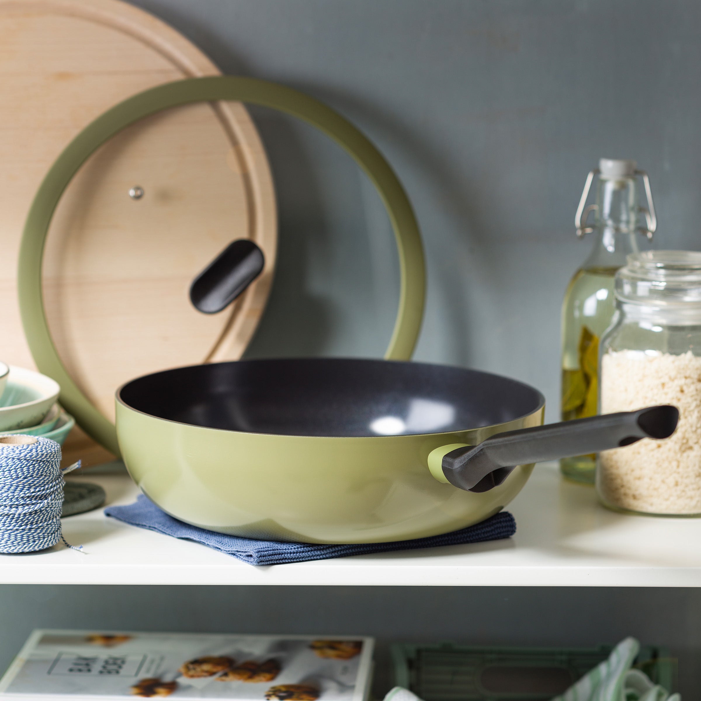 Enjoy wok Olive Green 28 cm