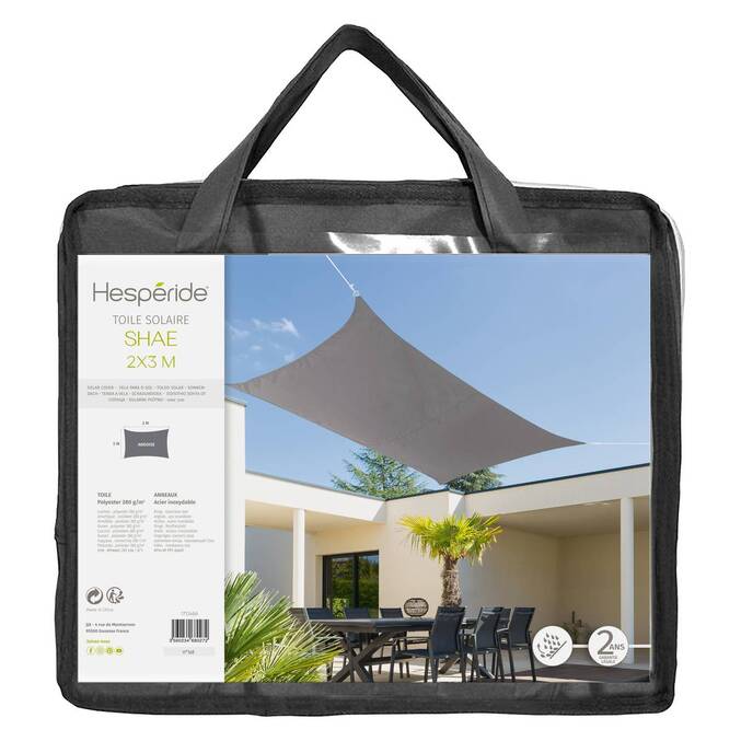 Voile d'ombrage rectangulaire SHAE Ardoise