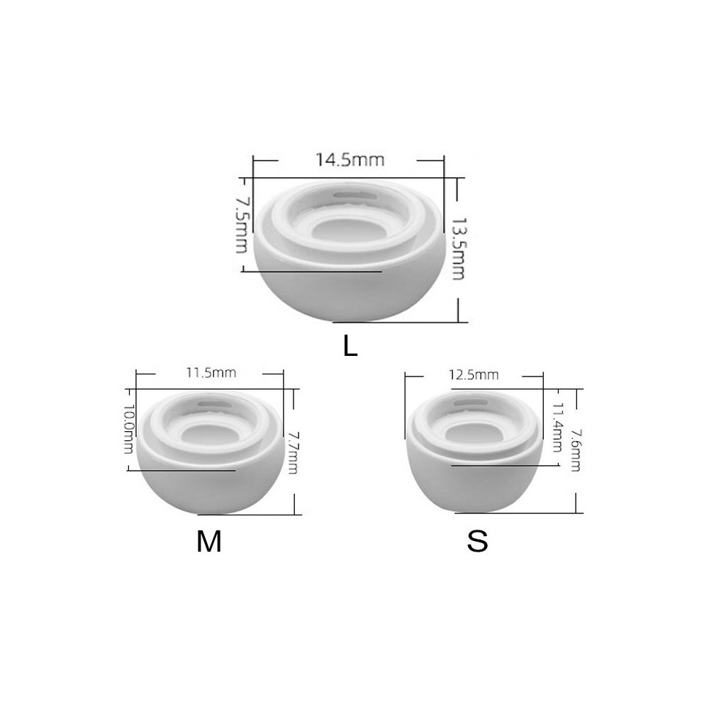 (6-tlg. Set) Airpods Pro Silikon Ohrpolster Rutschfeste Eartips Gr. S/M/L - Weiss