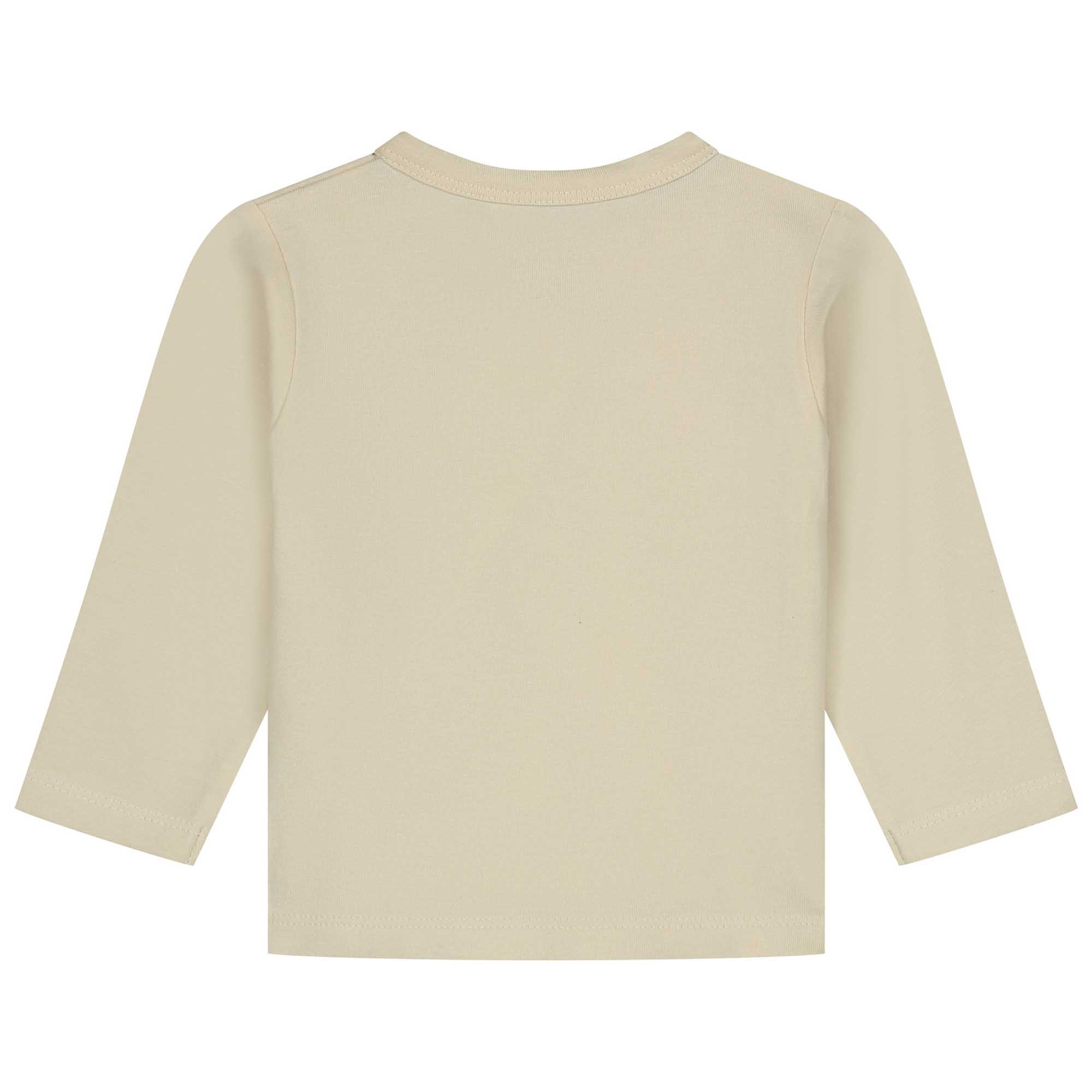 Prénatal newborn overslagshirt lange mouwen tekst beige