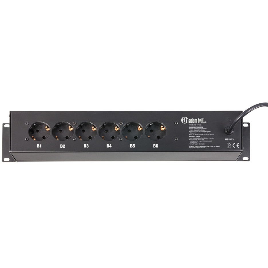 Adam Hall 87472 19 inch stroomverdeler 9 Schuko's 2U