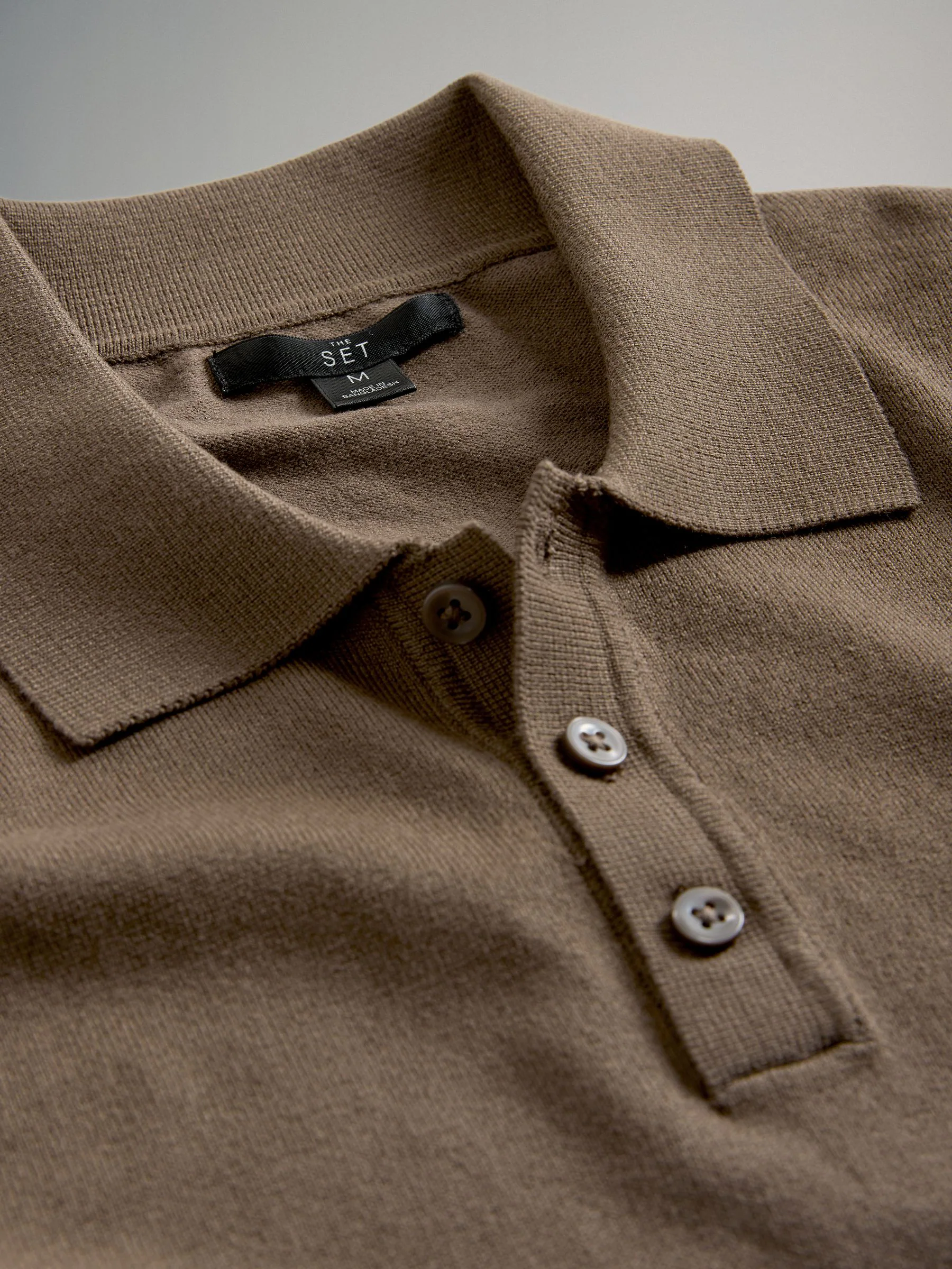 Zwart/grijs/bruin - The Set 3 Pack Gebreide Polo Truien met Lange Mouwen