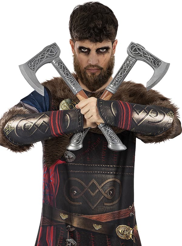 FUNIDELIA Assassins Creed Valhalla Øks til dame og mann - Størrelse: 0 - Brun