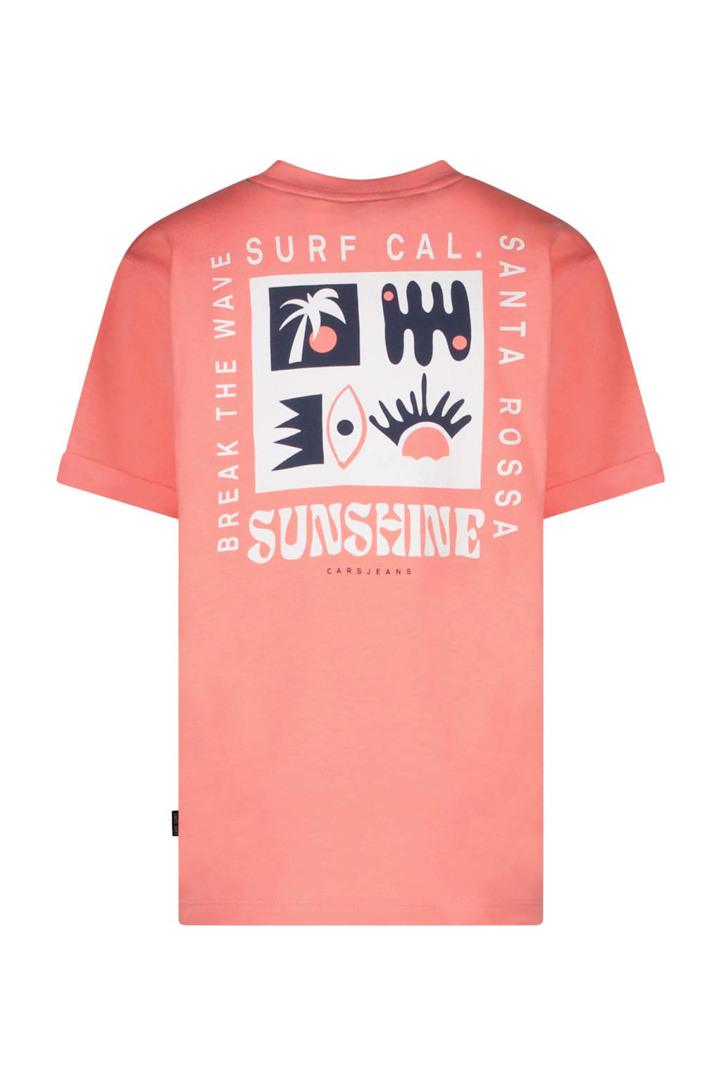 Cars T-shirt RADHEM met backprint licht koraalroze