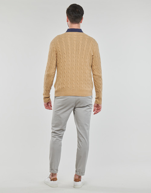 Polo Ralph Lauren - PULL COL ROND EN MAILLE TORSADEE Camel