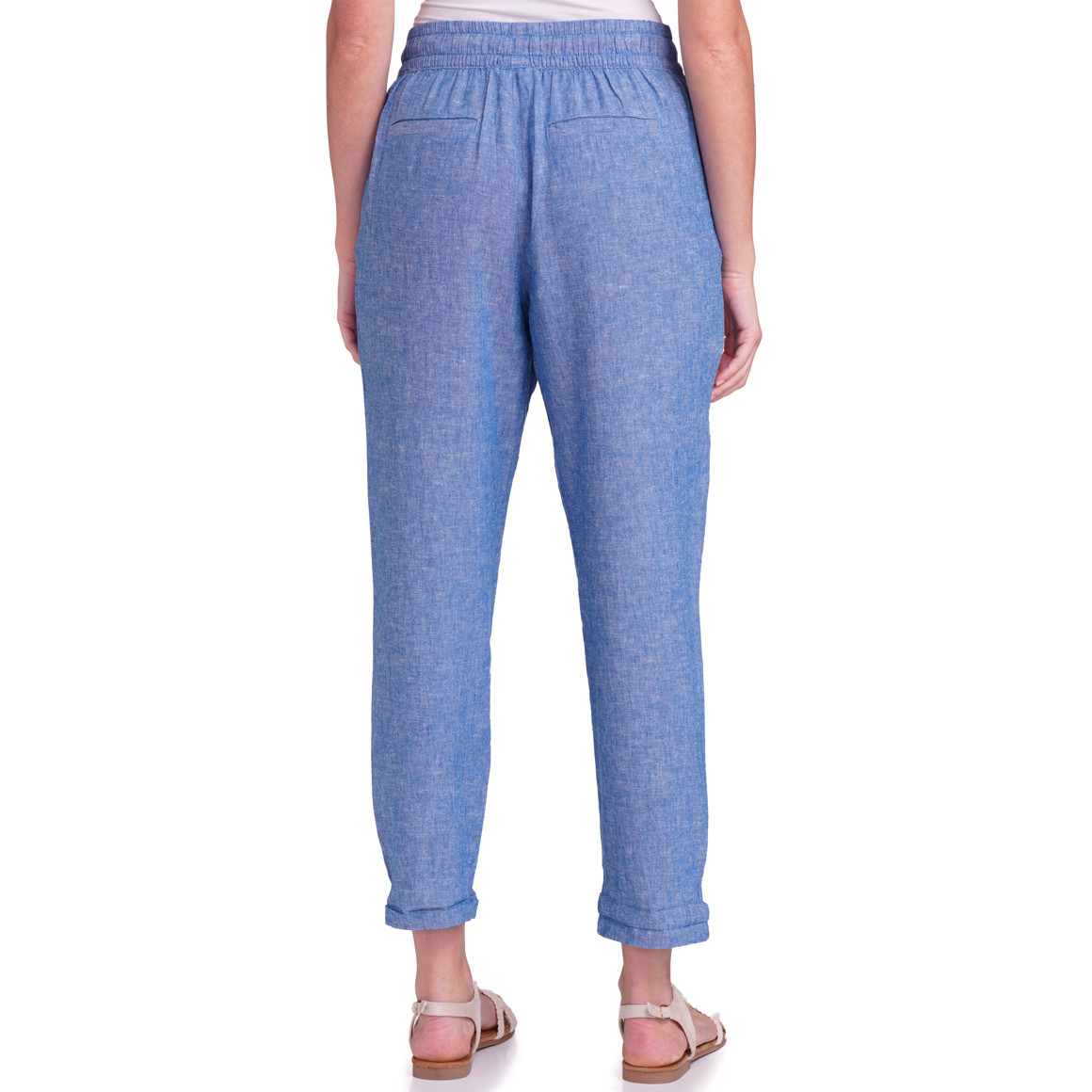 Gina Benotti Damen Leinen-Hose mit Tunnelzug blau