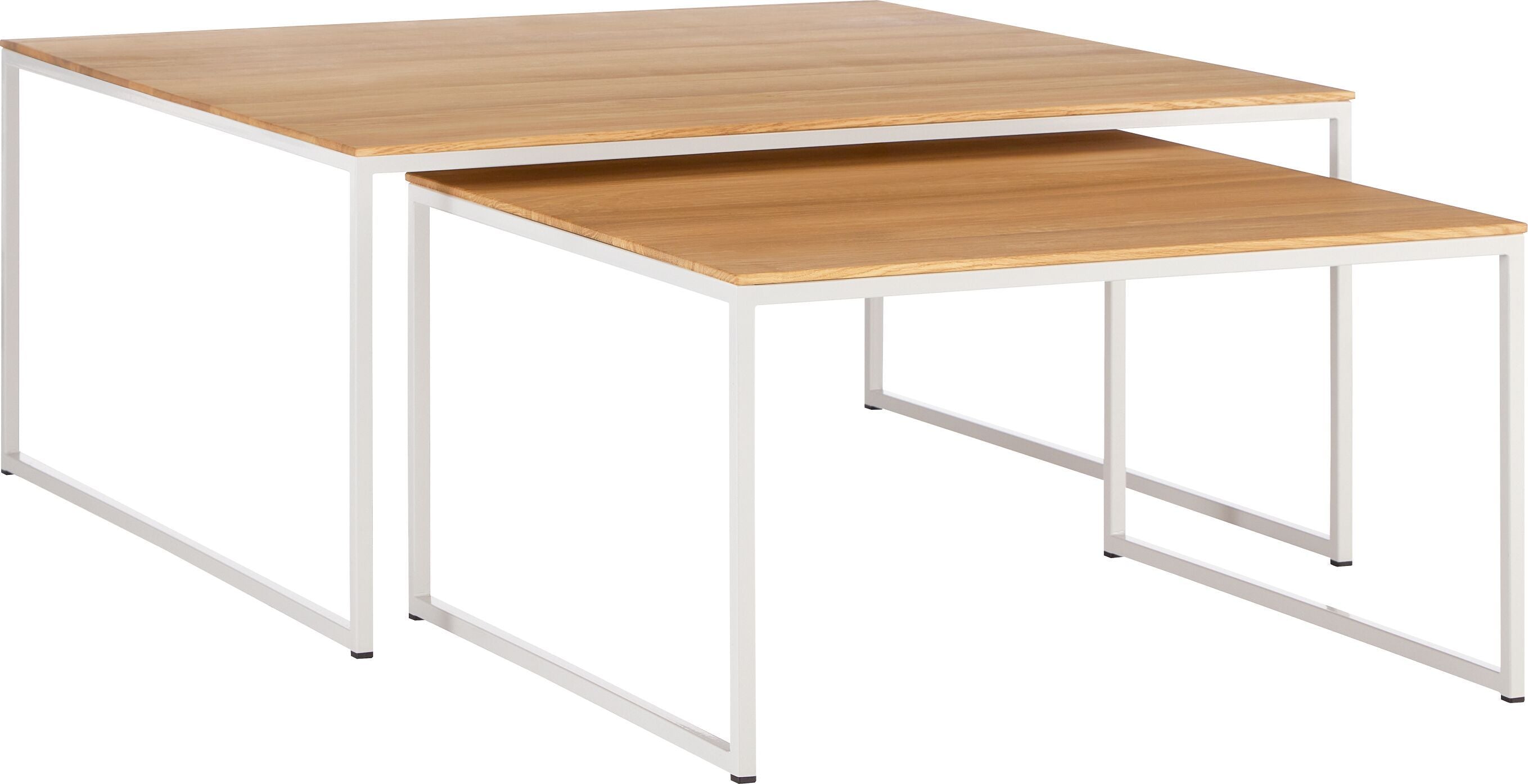 AVEA Salontisch - Eiche massiv / grau / B: 65.0 cm x T: 65.0 cm x H: 36.0 cm