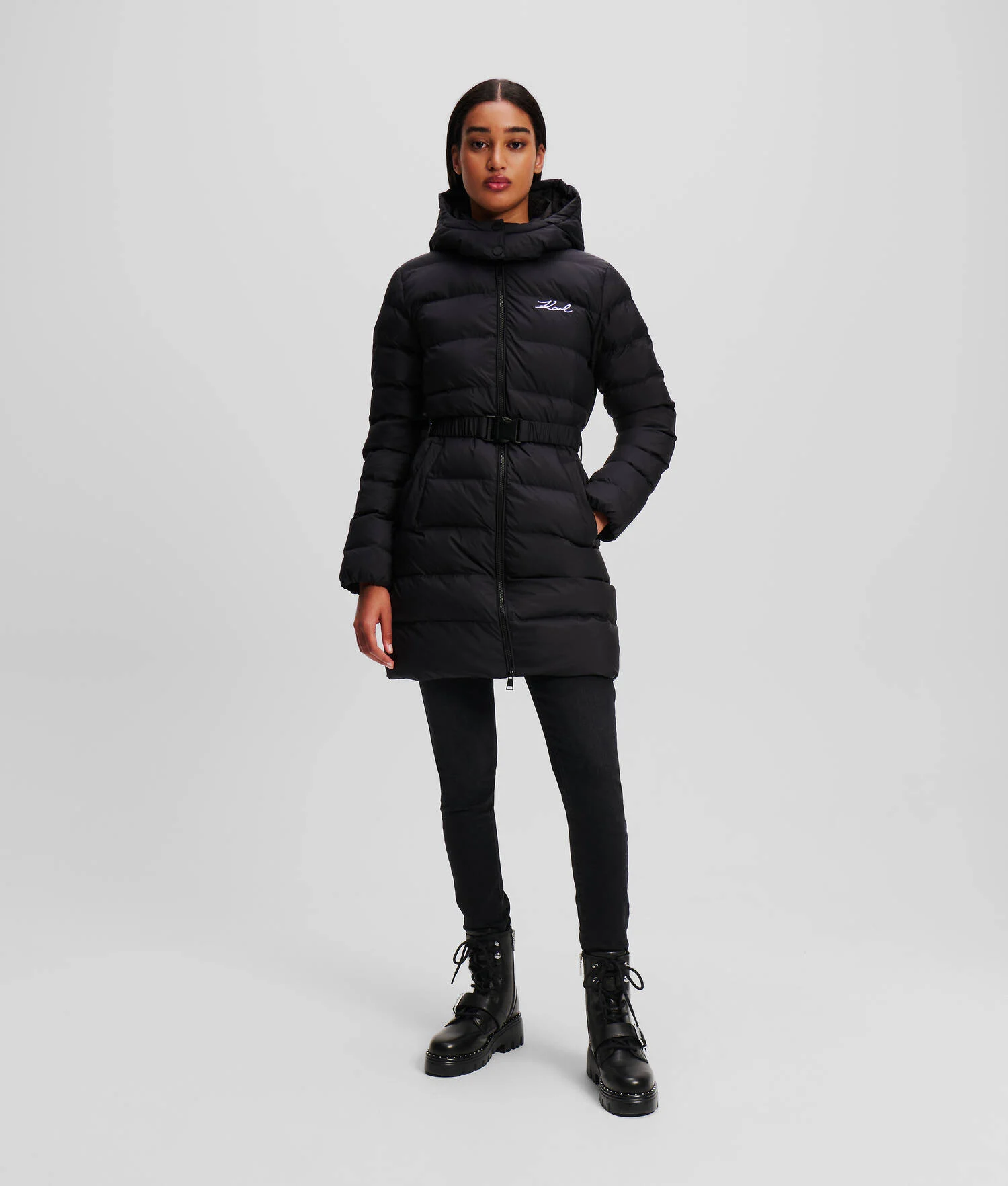 LONGUE VESTE MATELASSÉE KARL SIGNATURE