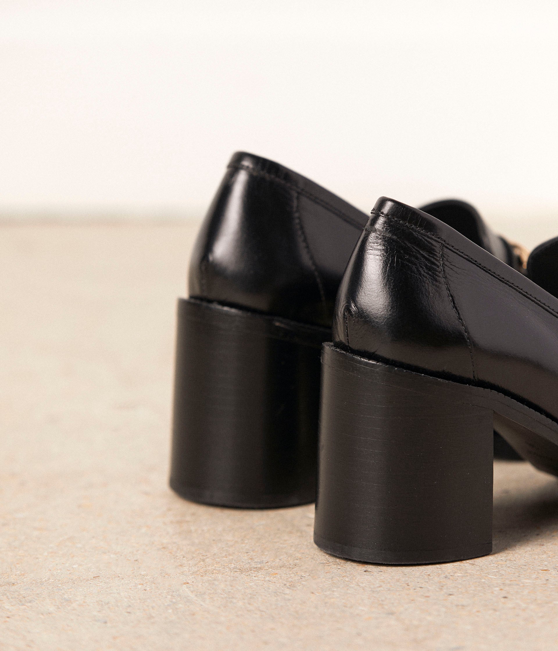 Mocassins cuir noir Ariane