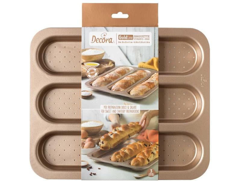 Decora Brot-Backform 38 x 32 cm, Rosegold Backform für Baguettes