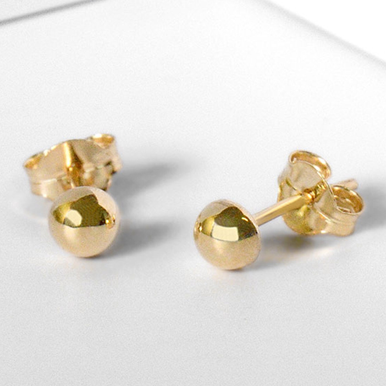 Instant d'Or Boucles d'oreilles Demi Boule or jaune - 3 mm