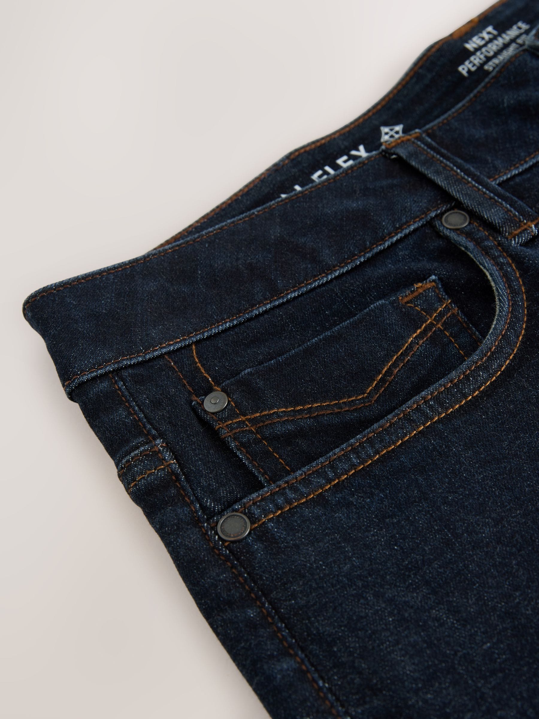 Blauw met wassing - Straight fit - Motionflex jeans