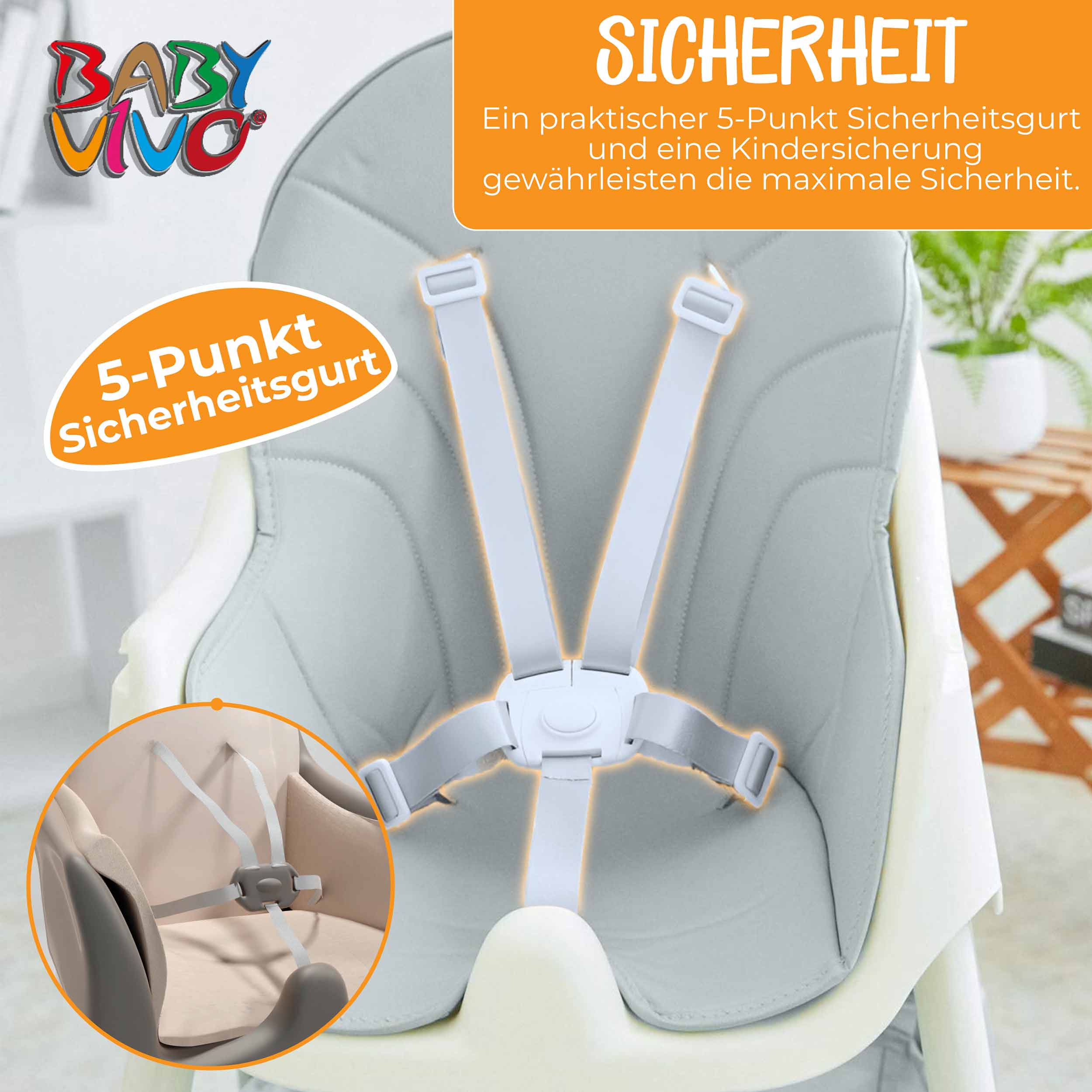 Baby Vivo Design 2in1 Kinderhochstuhl - Oscar Türkis