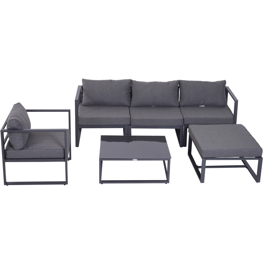 Outsunny Gartengarnitur für 4–5 Personen grau