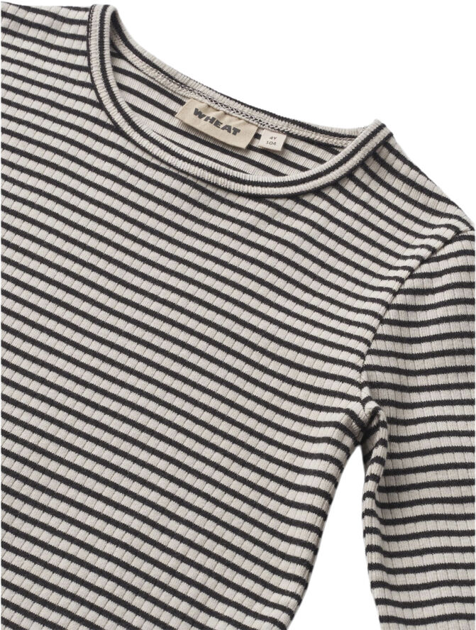 Wheat Langærmet Basis T-shirt Britt Black stripe
