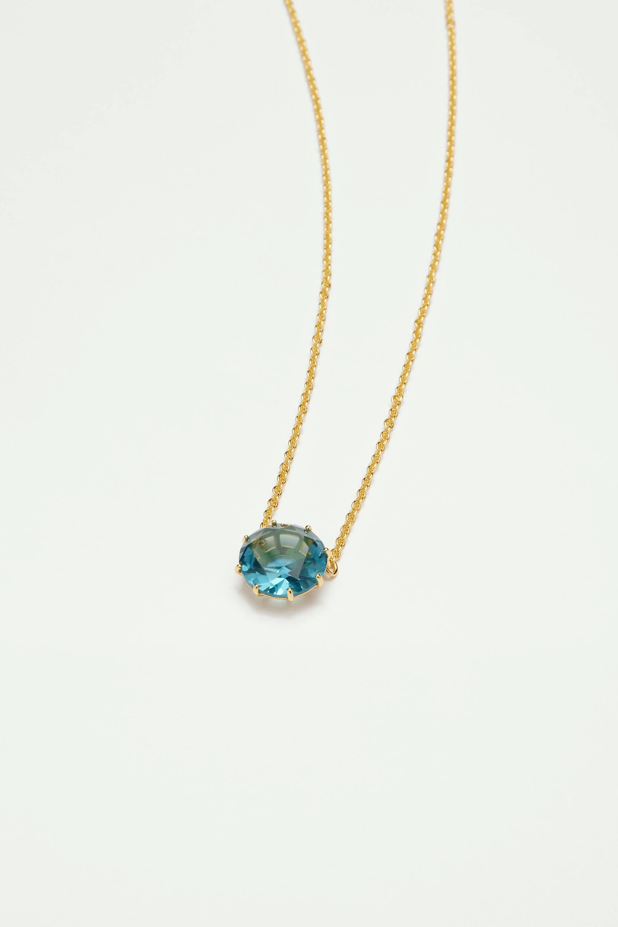 Collier pendentif pierre ronde la diamantine acqua azzura | Bleu