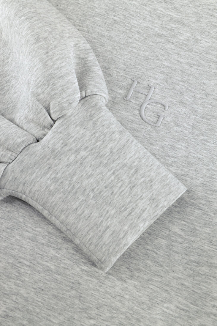 lichtgrijze house of gravity sweater puff sleeve sweater
