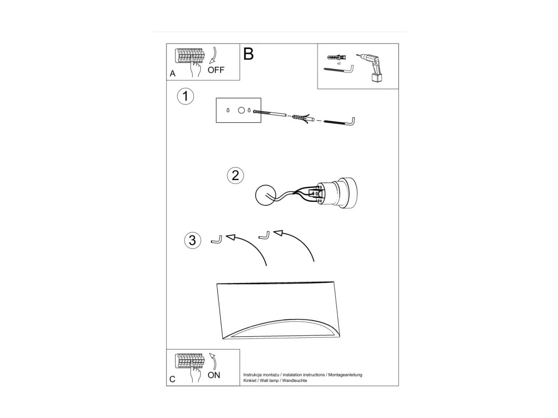 Sollux VIXEN Up & Down Applique en plâtre Blanc G9