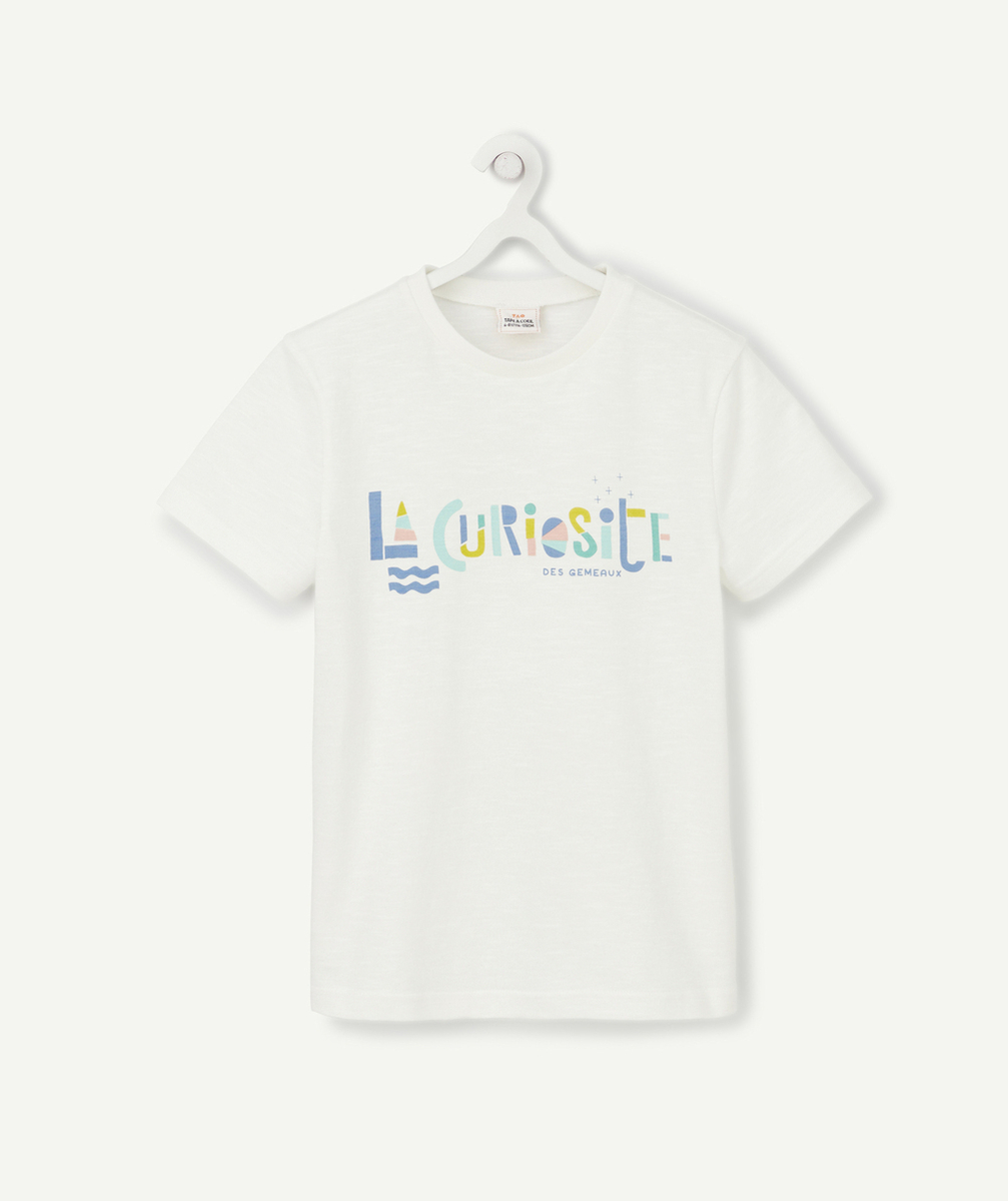 COSMIC VIBES - T-SHIRT BLANC GÉMEAUX EN COTON BIO ENFANT
