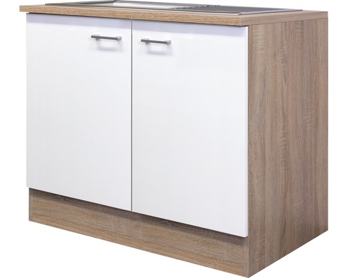 Flex Well spoelbakkast inclusief spoelbak Samoa BxDxH 100 x 60 x 85 cm wit mat gedemonteerd