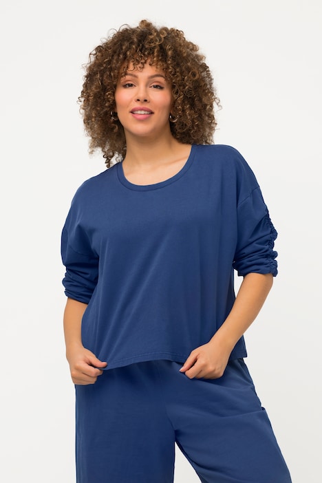 Sweatshirt, kurz, Oversized, Rundhals, 3/4-Arm