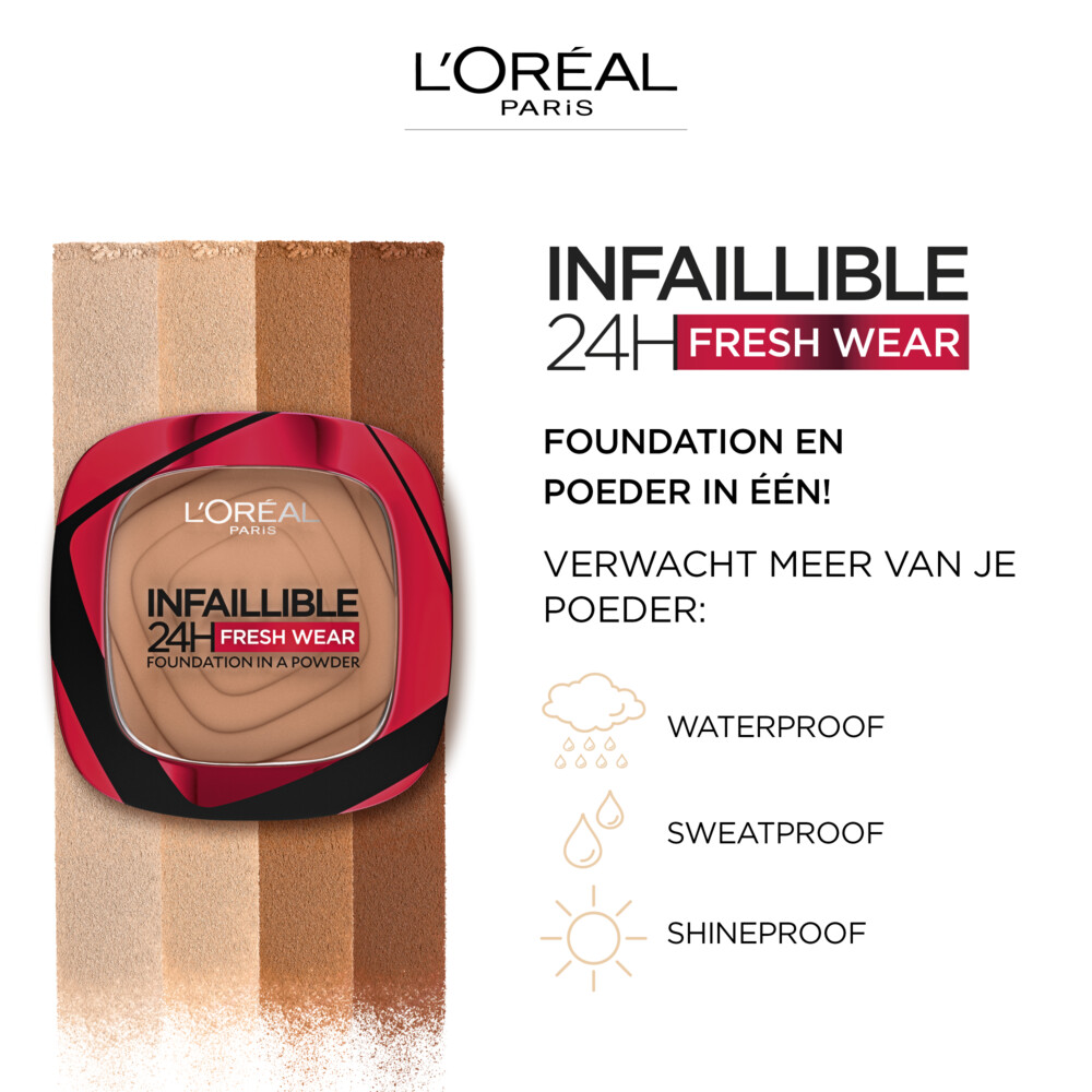 L'Oréal Infaillible 24H Fresh Wear Foundation Poeder 390 Ebene
