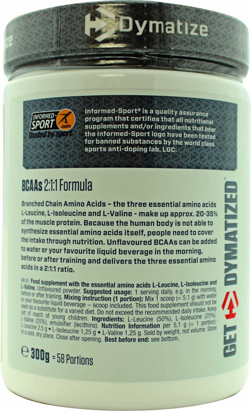 Dymatize BCAAs (Aminoácidos de Cadeia Ramificada) Fórmula 2:1:1 300g