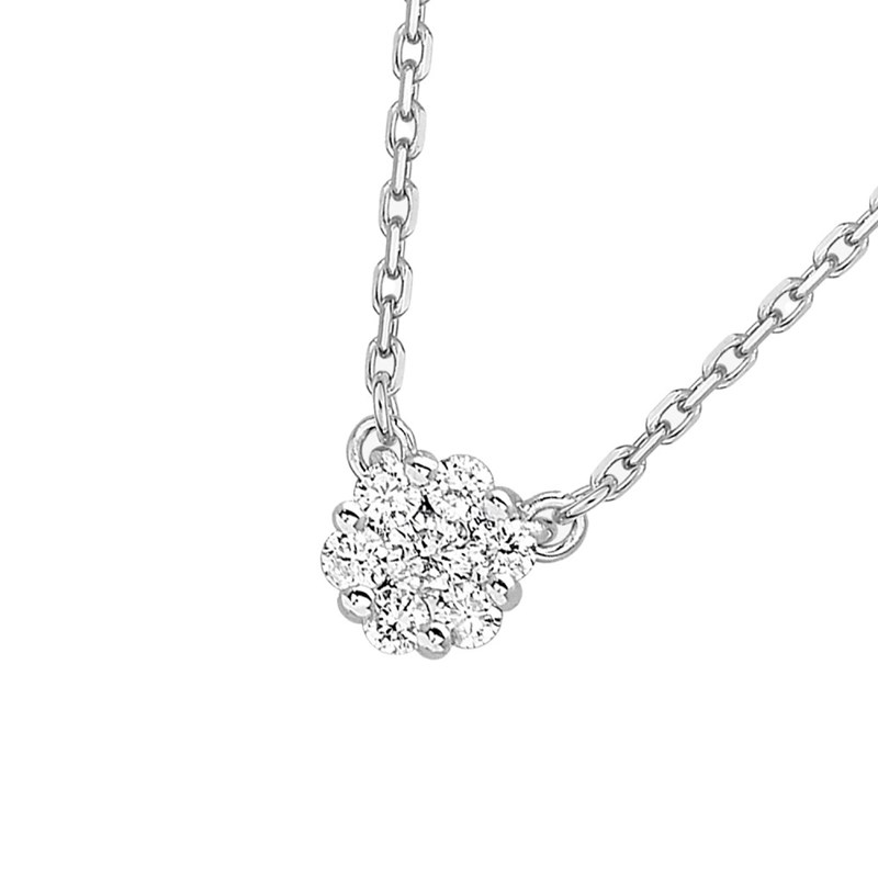 Collier Femme - Or 18 Carats - Diamant 0,1 Carats - Longueur : 42 cm