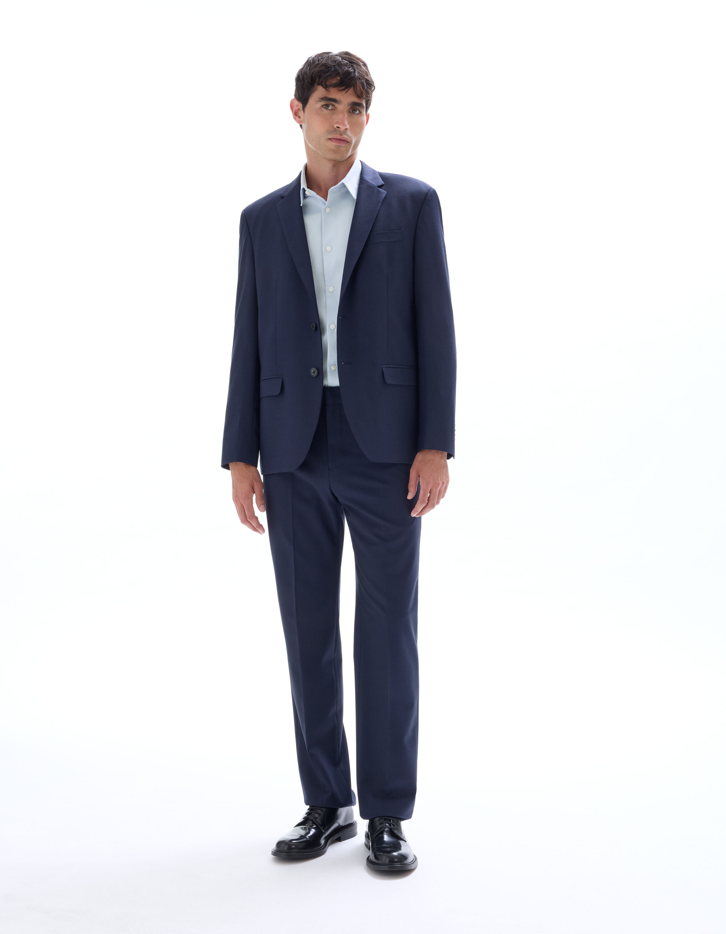 Veste de costume regular en laine mélangée - marine