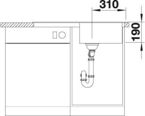 Blanco SONA 5 S spoelbak, 860 x 500 mm, steengrijs, 519672